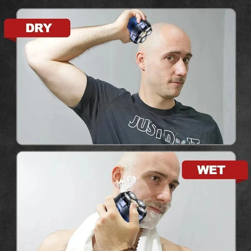 Tinsol Titanium Electric Head Shaver for Bald Men 6D Magnetic Razor Hair Trimmer Rechargeable LED Waterproof Face Hair Cutting