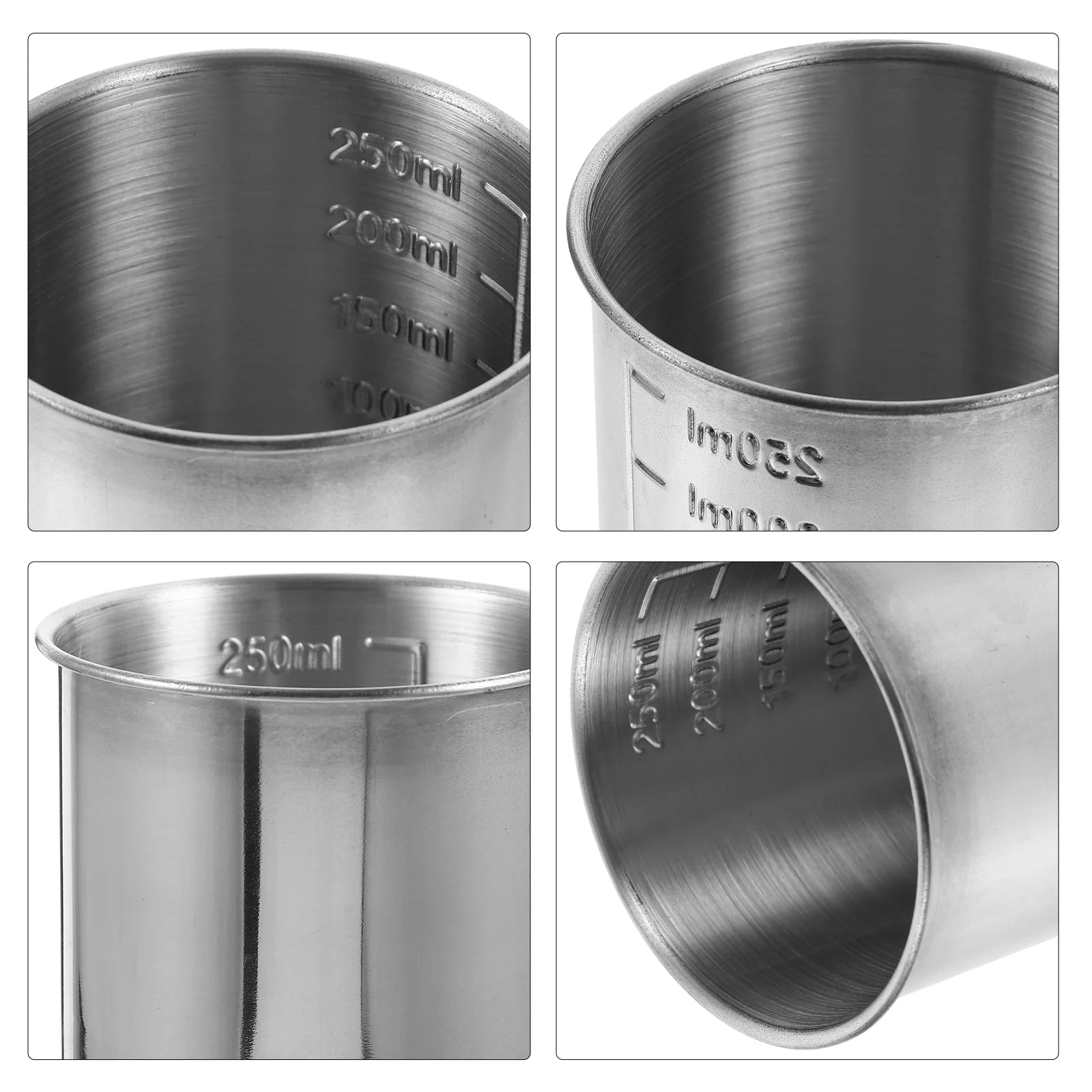 2pcs Stainless Steel Graduation Measuring Cup Rice (304 7cm Without Handle 50g)Cups Multi-size Liquid