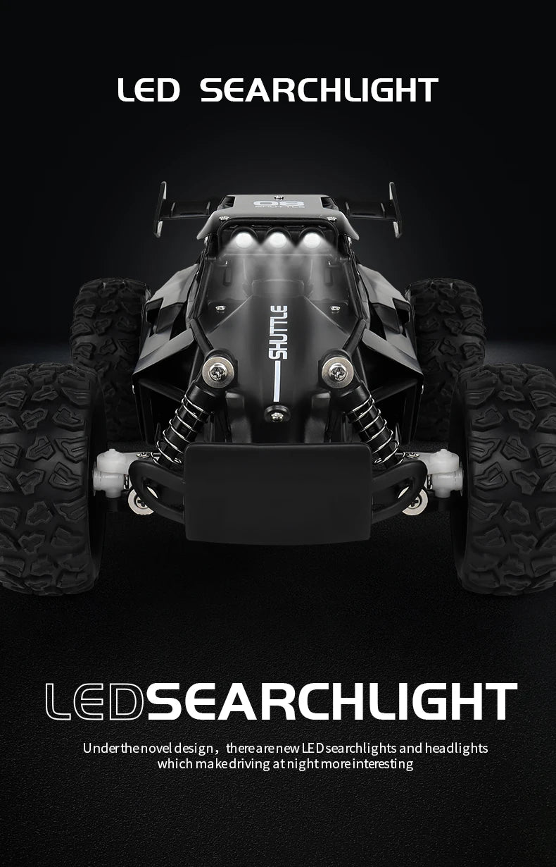 ZWN 1:16 2.4Gh Model RC Car With LED Lights 2WD Off-road Remote Control Climbing Vehicle Outdoor Cars Toys for Boys Girls Gifts