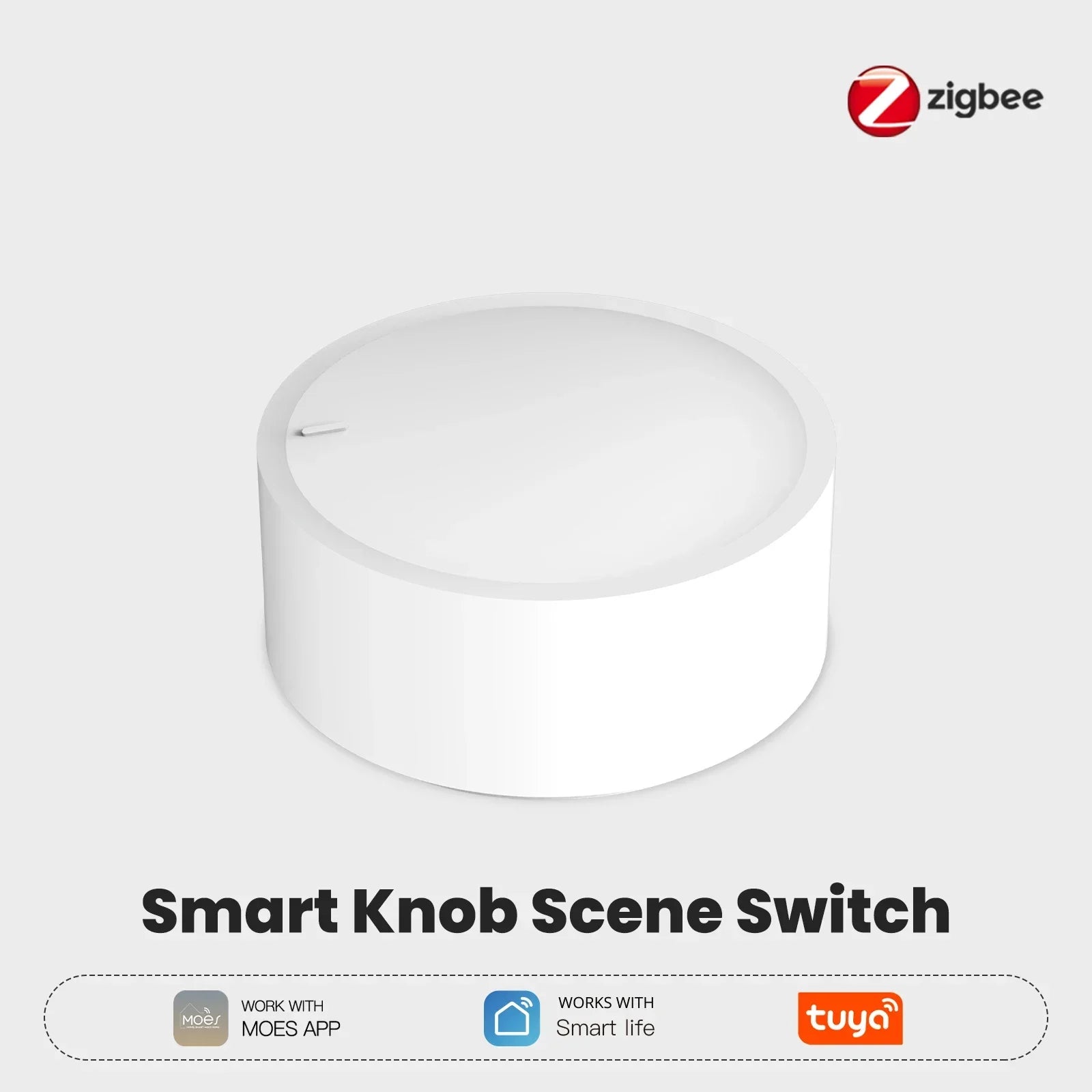 MOES ZigBee Smart Knob Switch Button Tuya Wireless Scene Controller Battery-Powered Automation Scenarios work with SmartLife App