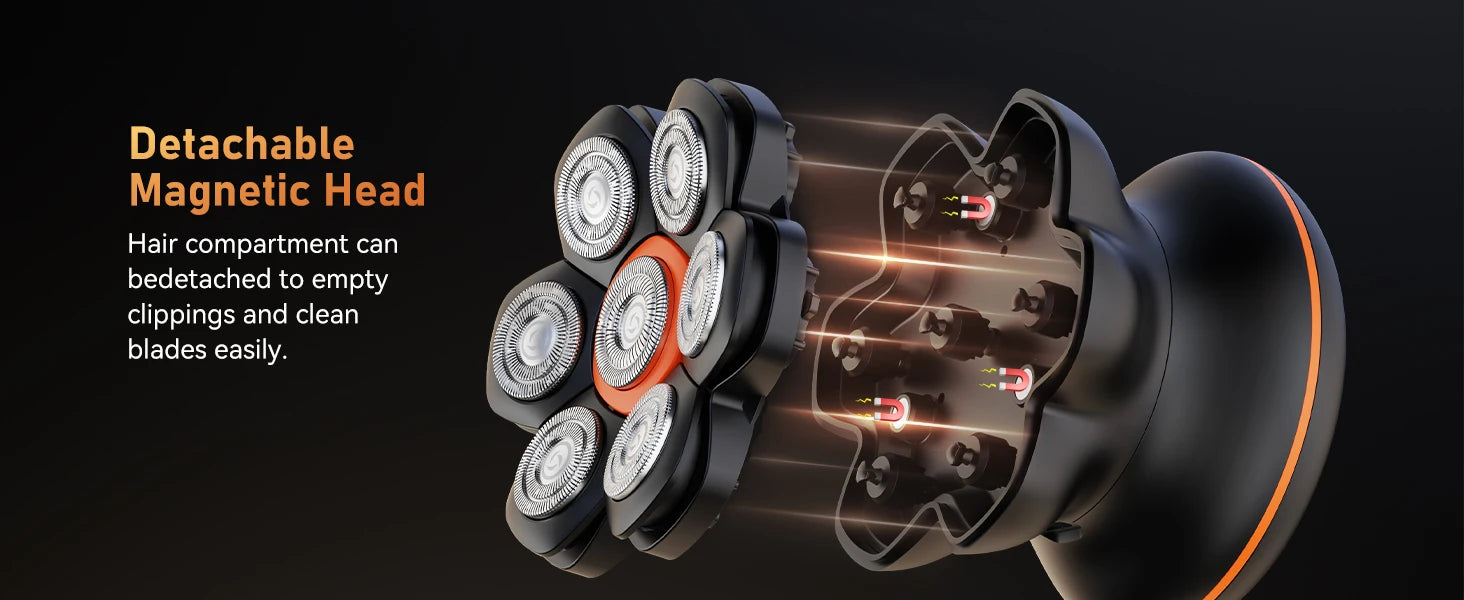 MAXGROOM 7D Head Shavers for Bald Men Wet/Dry Electric Shaver Hair Trimmer USB Rechargeable LED Display Waterproof Beard Trimmer