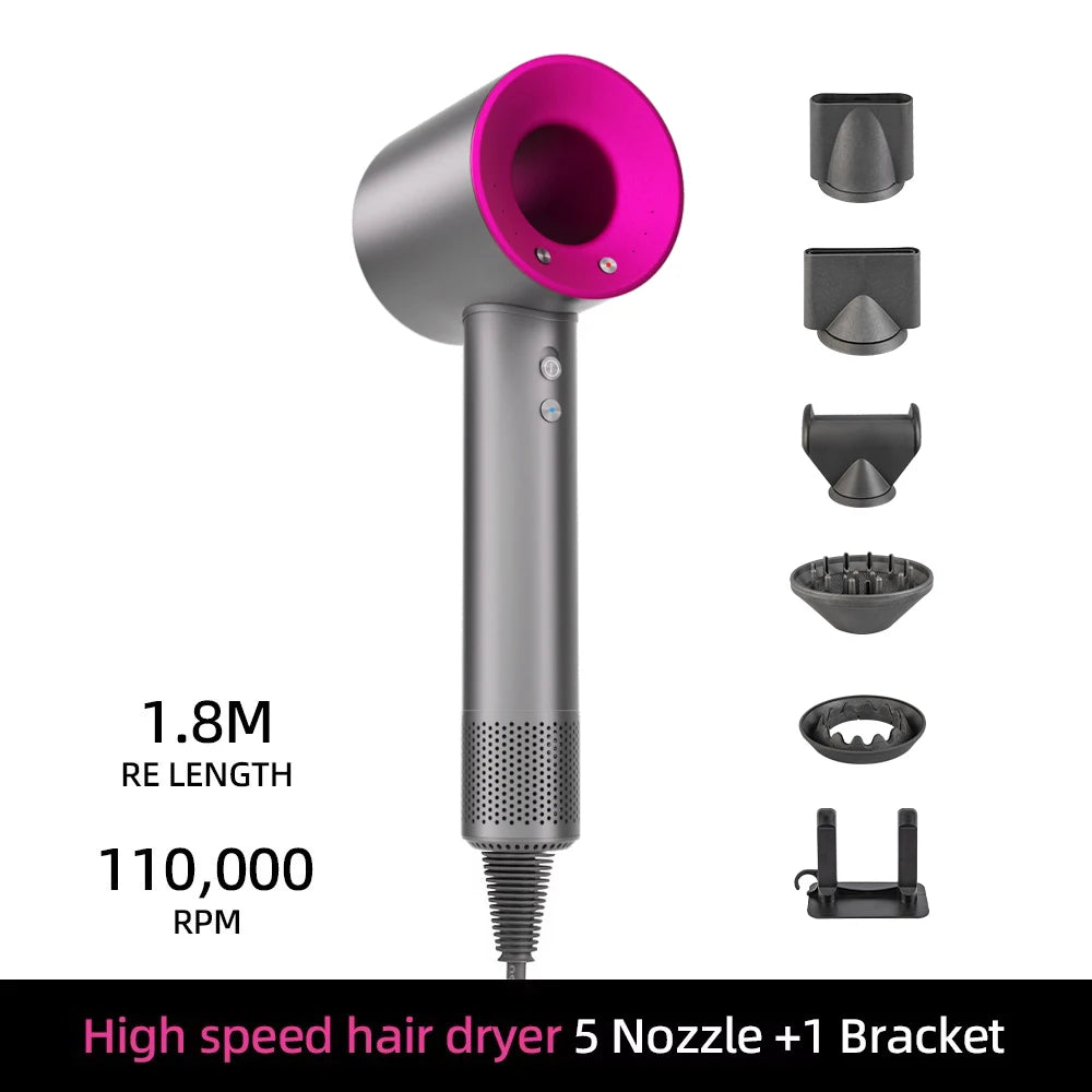 Negative ion hair dryer with high speed and no blades High power silent and quick drying Portable, suitable for home and travel