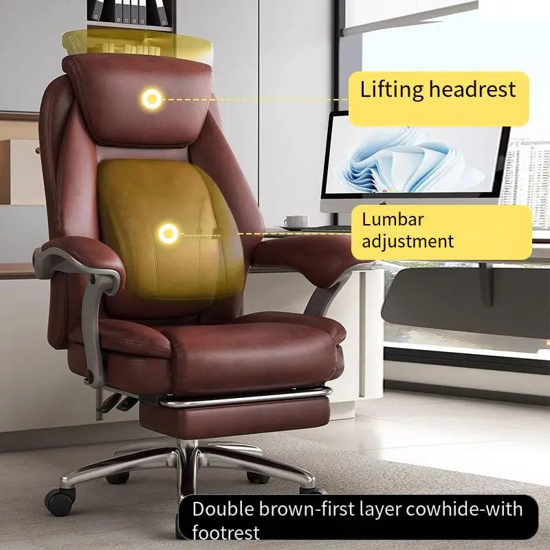 Foot Rest Ergonomic Office Chair Comfortable Designer Relax Luxury Swivel Office Chair Pliable Wheel Sillas Escritorio Furniture