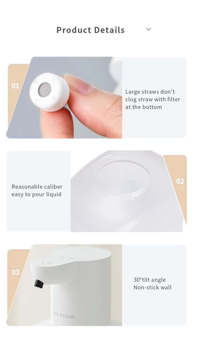 New Wall Mounted Automatic Soap Dispenser Foam Smart Hand Washing Machine 500ml Liquid Rechargeable Bathroom Induction Sensor