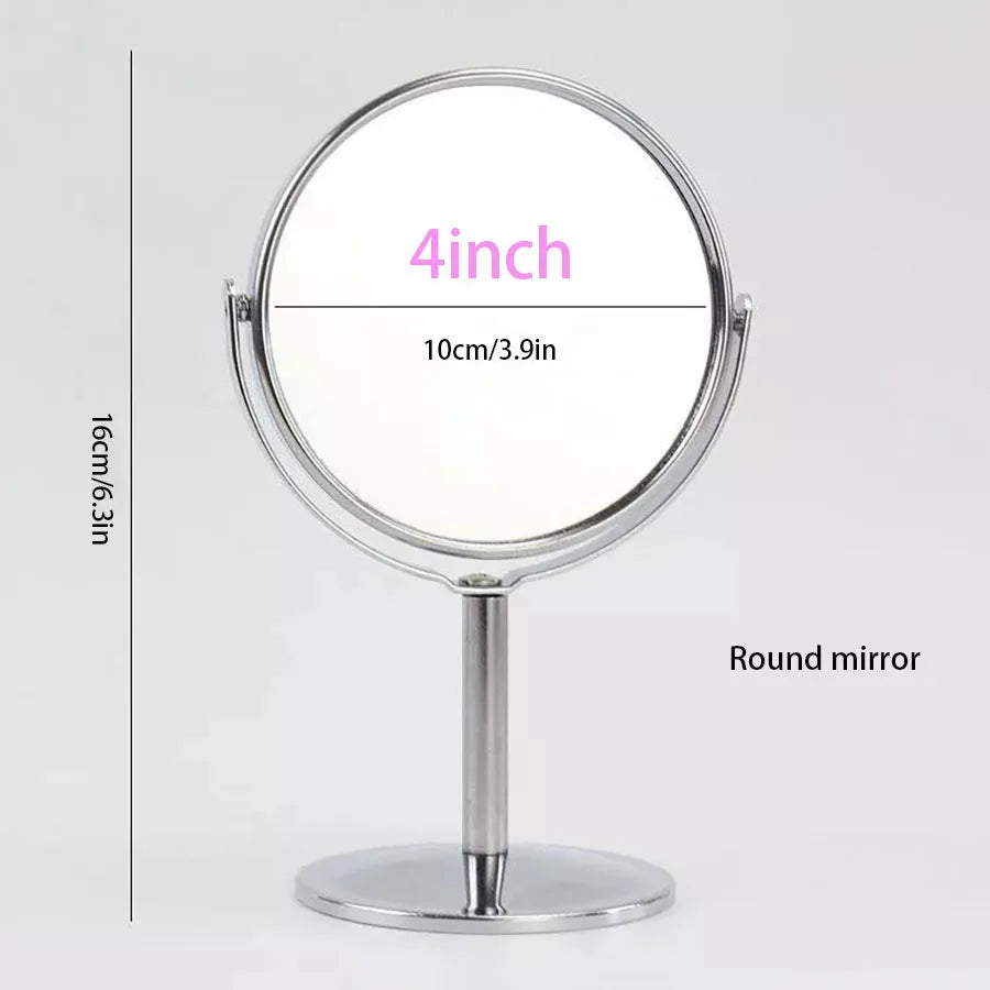 Makeup Mirror Portable Makeup Mirror Double sided Metal 3-inch 4-inch Round/Oval/1:2 Magnifying Mirror Face Rotating Mirror