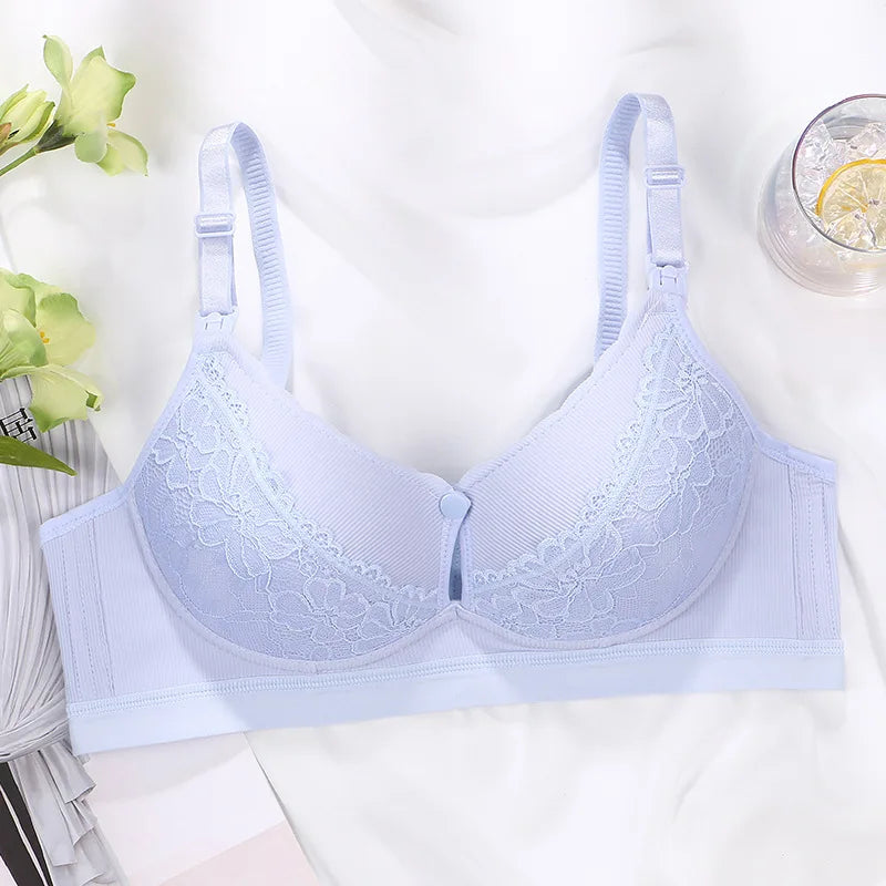 New Cotton Soft Comfortable Pregnant Women's Breastfeeding Bra Gathering Anti sagging and Steel Ring Free Women's Underwear