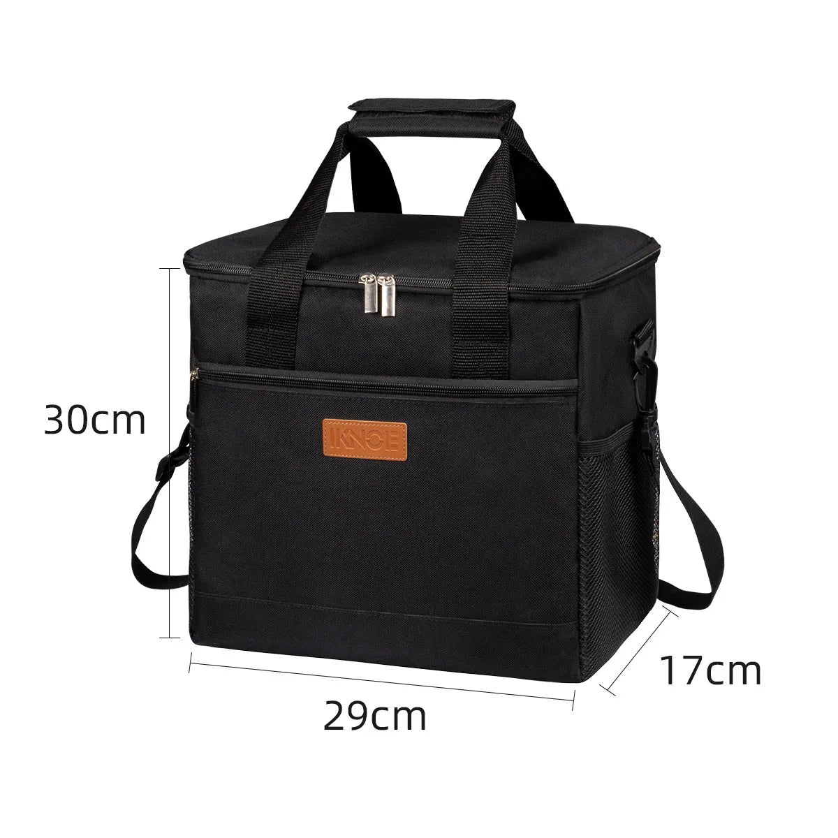 1Pcs Black Insulated Lunch Box Bag Insulation Ice Pack Student Portable Dinner Picnic Food Hand-held with Storage Handbag