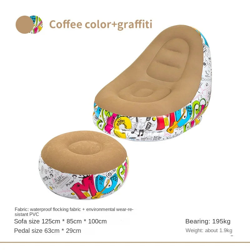 DZ Outdoor Inflatable Sofa Chair Portable Camping Internet Celebrity Thick Plush Lazy Sofa Bedroom Home Leisure Folding Bed 2025