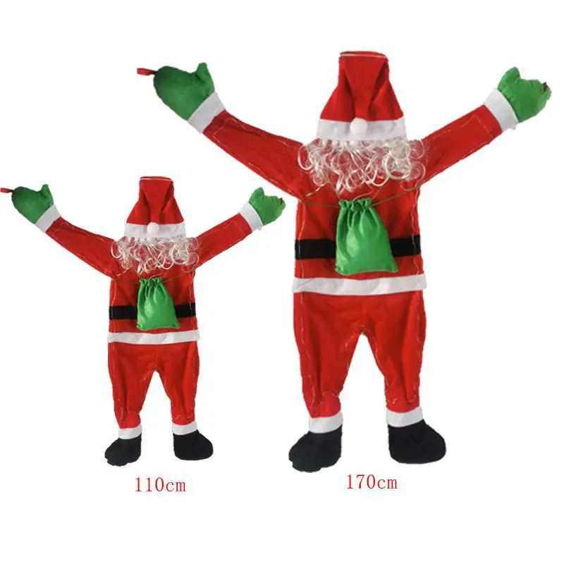 1.7M Shining Santa Claus Wall Climbing Christmas Velvet Santa Claus Hanging Window Hanger Decor WallDoor Xmas Outdoor Chimney De