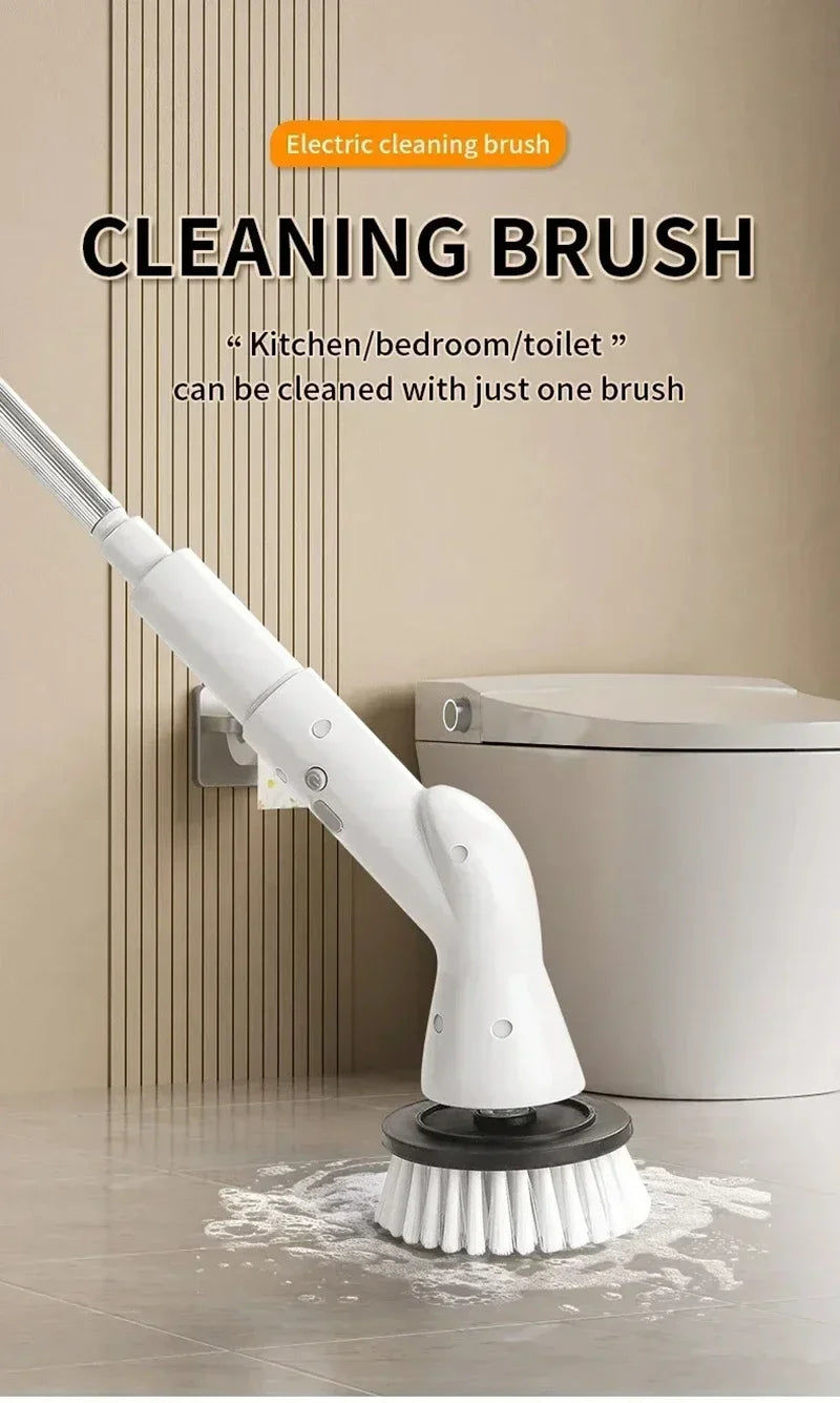 New 2000mAh 6-in-1 Electric Cleaning BrushWireless Electric Rotary Clean Brush Shower Clean Brush Kitchen Bathroom Home