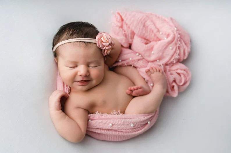 Newborn Photography Prop Baby Wraps with Pearls Soft Stretch Wrap Blanket Little Babe Cloth Accessories Swaddle Photo Accessori