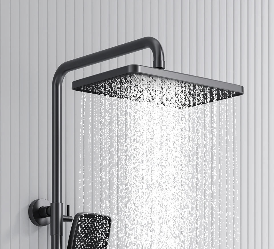 VGX Thermostatic Shower System Intelligent Digital Bathroom Shower Faucet Set Temperature Display Rainlfall Bathroom Shower Set