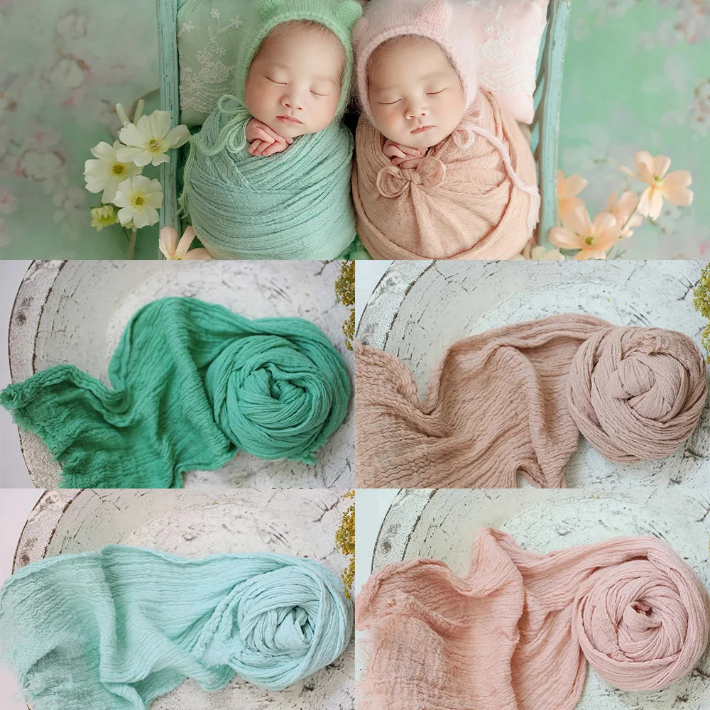 Newborn Photography Props Soft High Stretchable Cotton Seersucker Wrap Baby Posing Aid Photoshoot Props Babies Photo Accessories