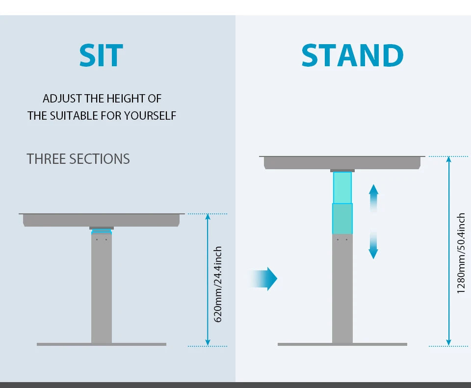 Black or White Electric Stand Up Desk Two/Three Sections Electric Dual Motor Height Adjustable Table Lifting Desk Frame