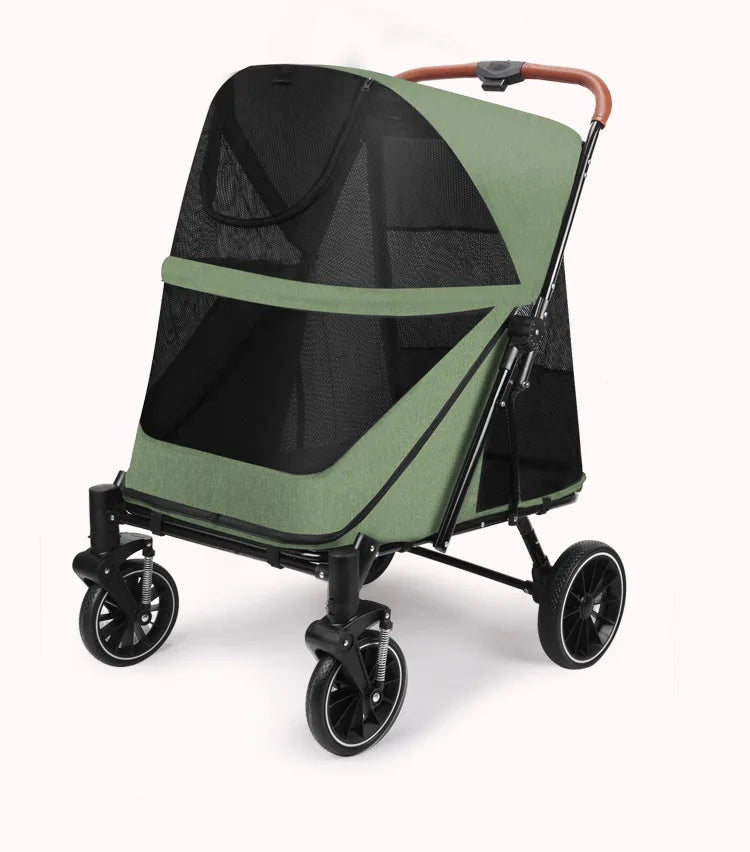 Foldable Medium To Large Pet Stroller with A Load-bearing Capacity of Up To 55kg Providing Ample Space for Elderly Dogs 2025 New