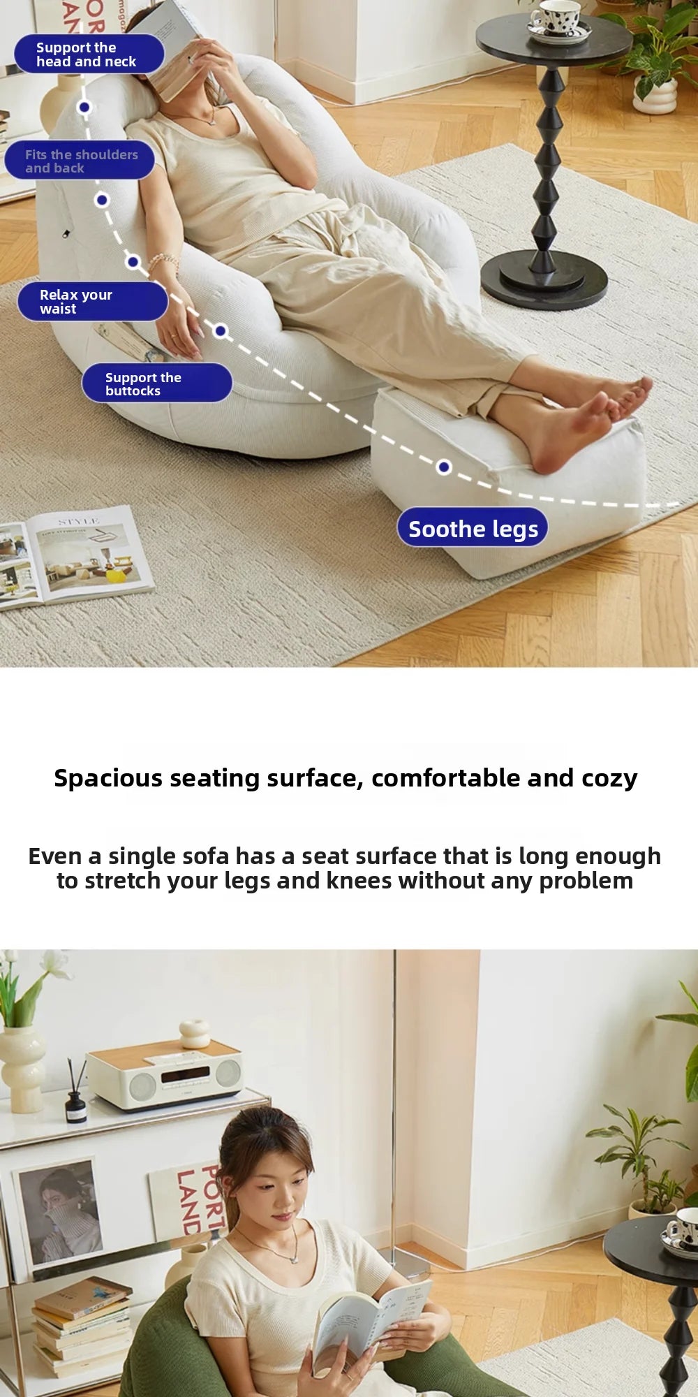 Lazy sofa reclining and sleeping bedroom single small sofa small balcony living room reading leisure decompression nest chair