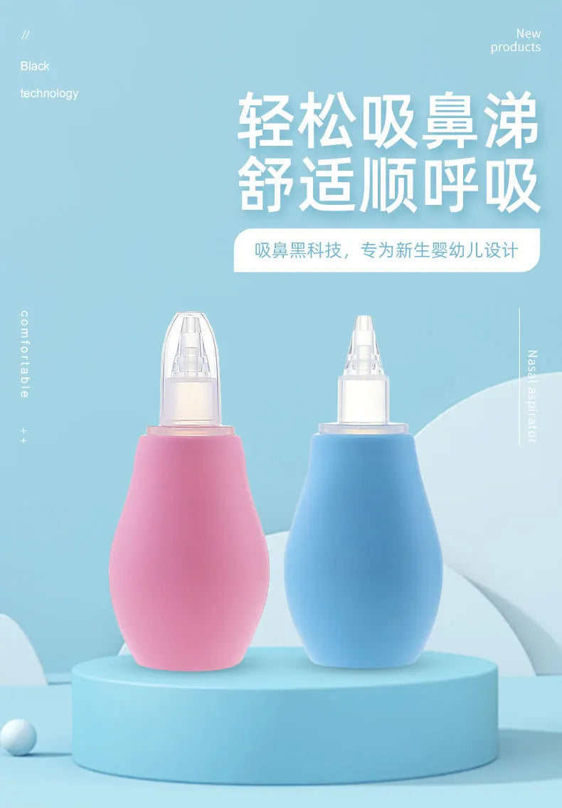New Born Silicone Baby Safety Nose Cleaner Vacuum Suction Children Nasal Aspirator New Baby Care Diagnostic-tool Vacuum Sucker
