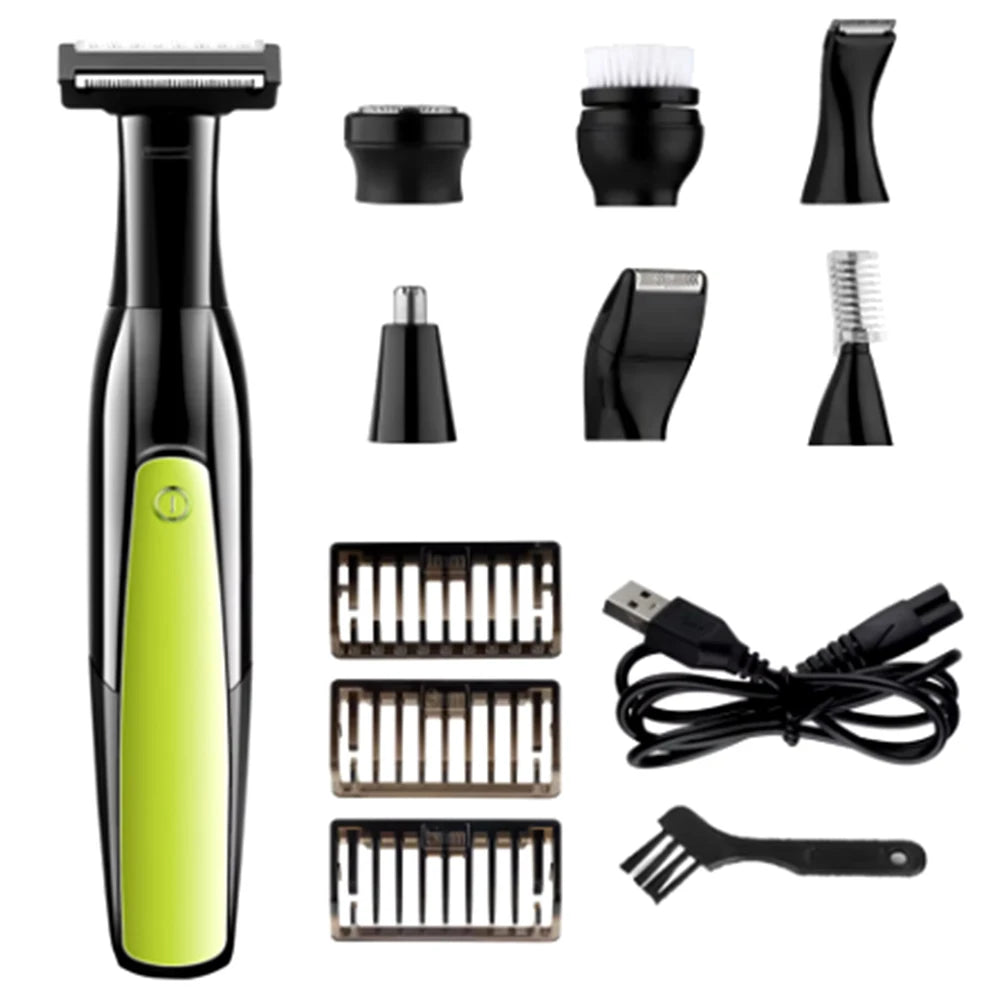 7 in 1 Shaver Men's Multifunctional Rechargeable Earbrow Nose Hair Trimmer Bikini Line Sensitive Shaver Hair Shaving Trimmer