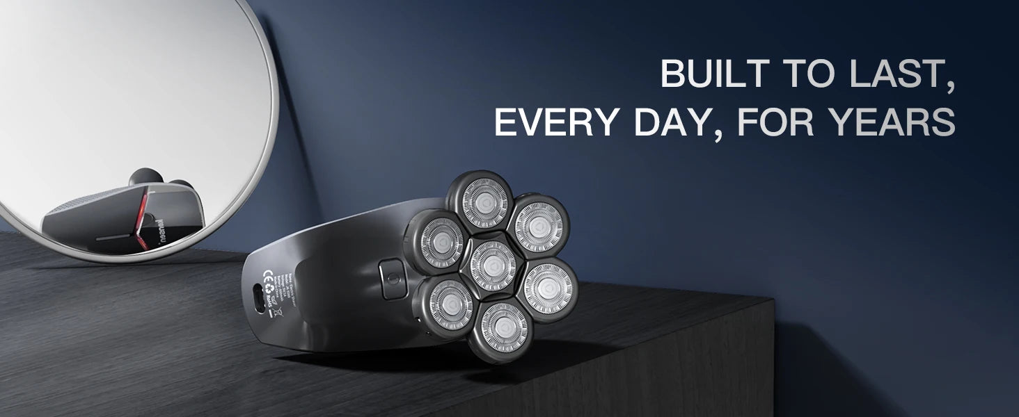 Kensen S8 Electric Head Shavers for Men 7D Floating Cutter Rechargeable IPX6 Waterproof Beard Trimmer Bald Head Shaving Machine