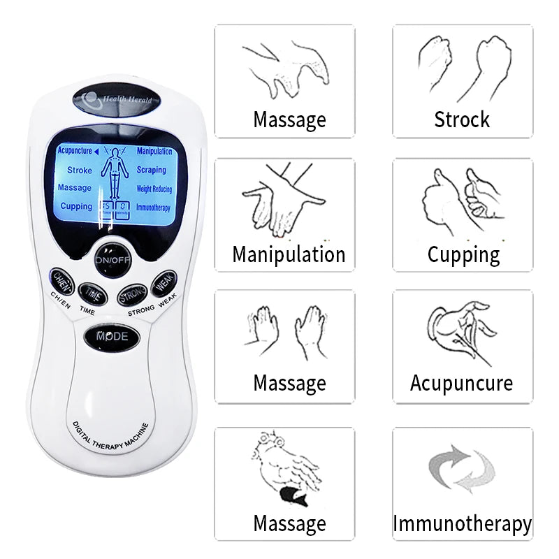Tens Machine Physiotherapy Electronic Pulse Muscle Stimulator Relax Neck Back Shoulder Hand Pain Relief Electrotherapy