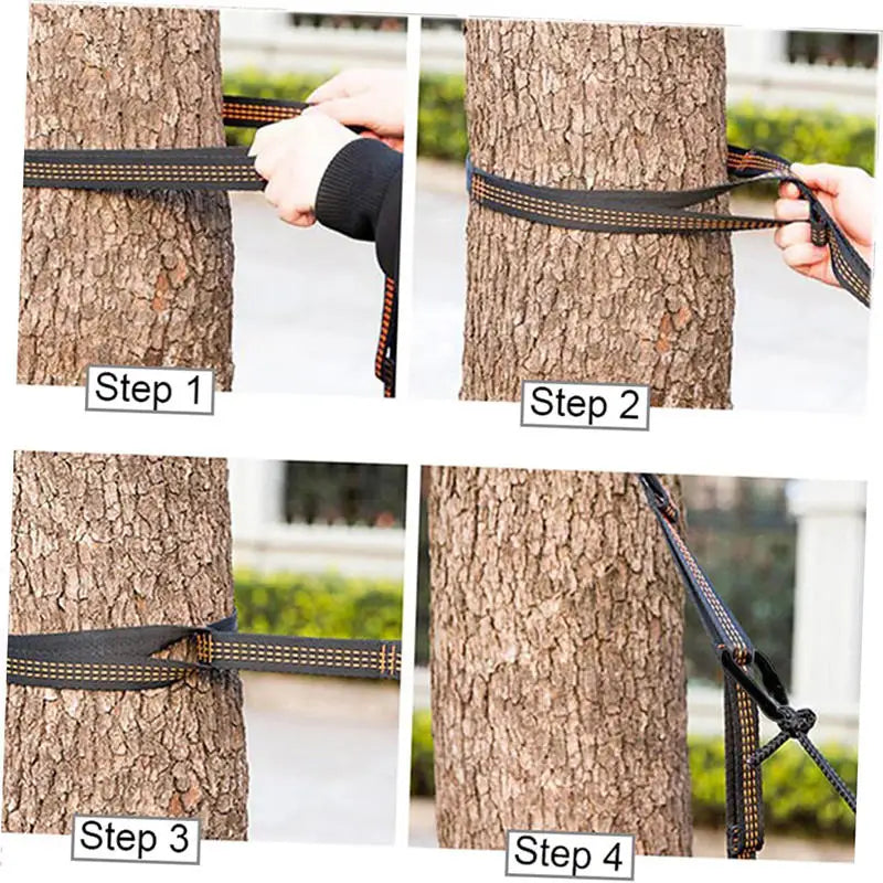 2Pcs High Bearing Capacity Hammock Straps 600lbs Breaking Strength Polyester Hammock Belt Rope 5 Ring Correias De Poliéster