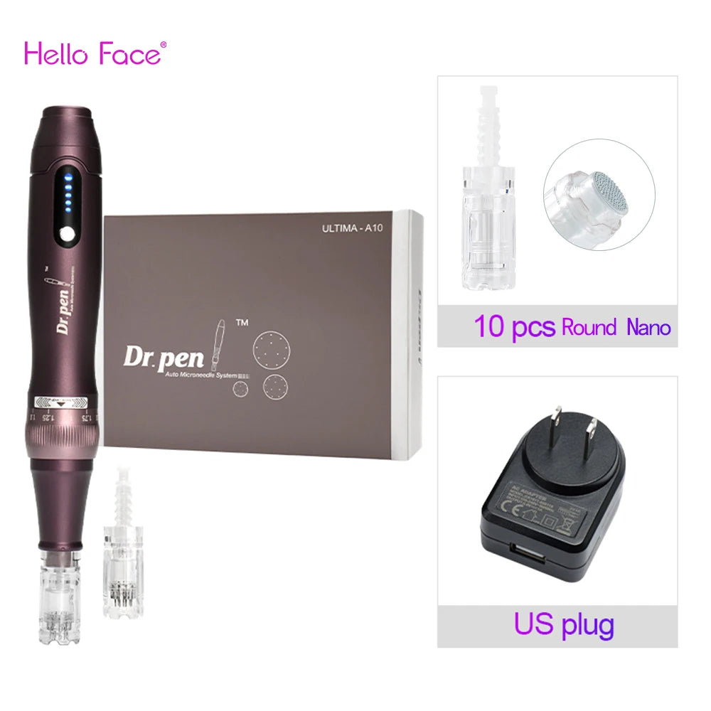 Dr pen Ultima A10 With 12 pcs Cartridge Wireless Derma Pen Skin Care Kit Microneedle Treatments Professionals Use Beauty Machine