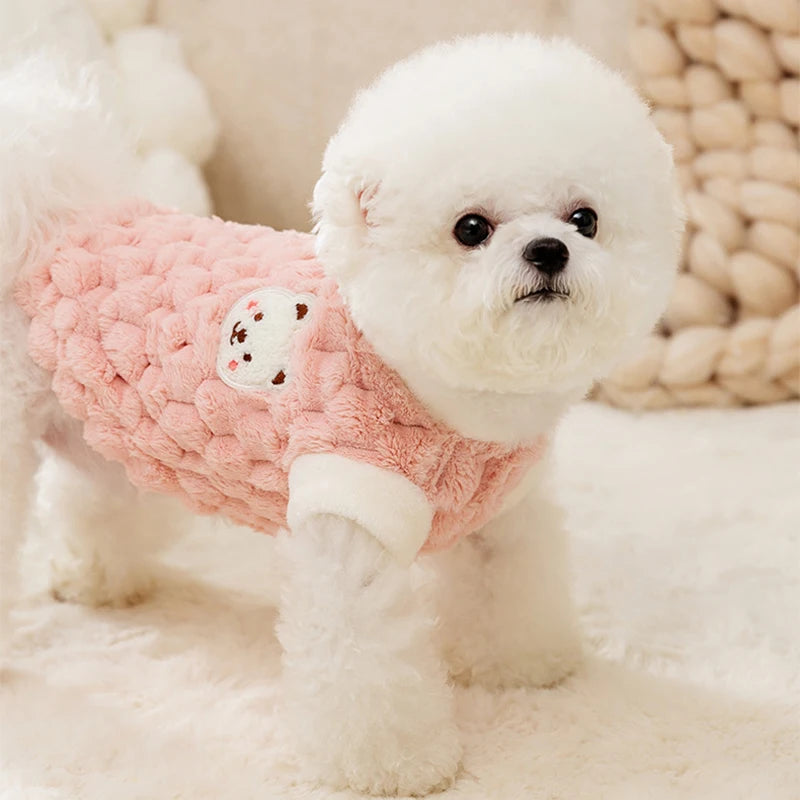 Pet Dog Warm Coat Winter Dog Clothes Kitten Puppy Vest Fleece Dog Costume Chihuahua Bichon Clothing Cardigan Girls Dog Apparel