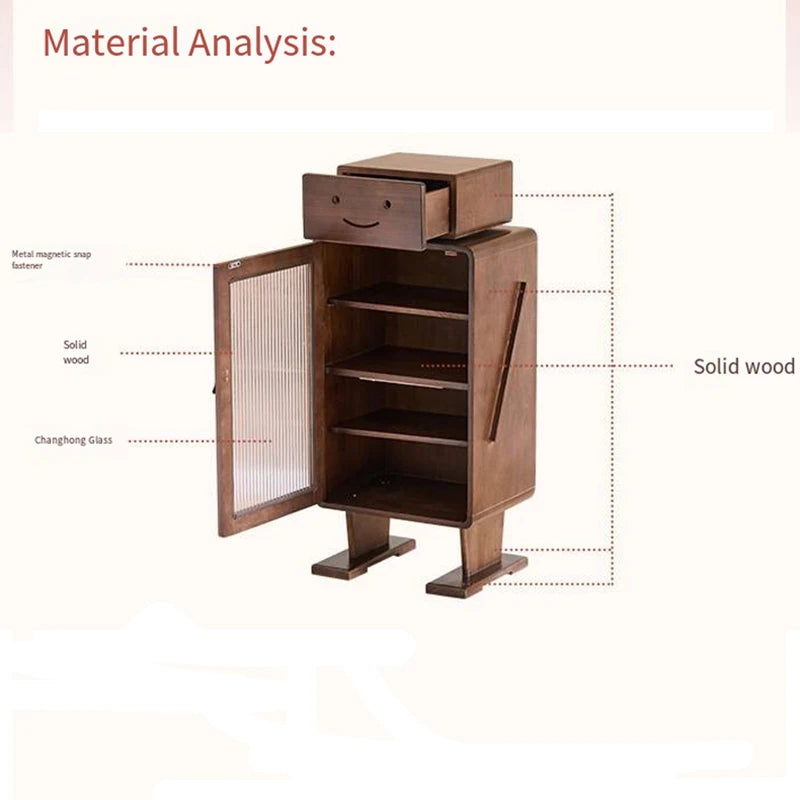 Solid wood chest of drawers, TV cabinet side cabinet, sofa side cabinet, bedroom storage cabinet, robot bedside cabinet