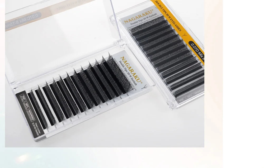NAGARAKU Double Tips 3D W eyelashes W Shape Eyelash Extensions Blister Premade Fans