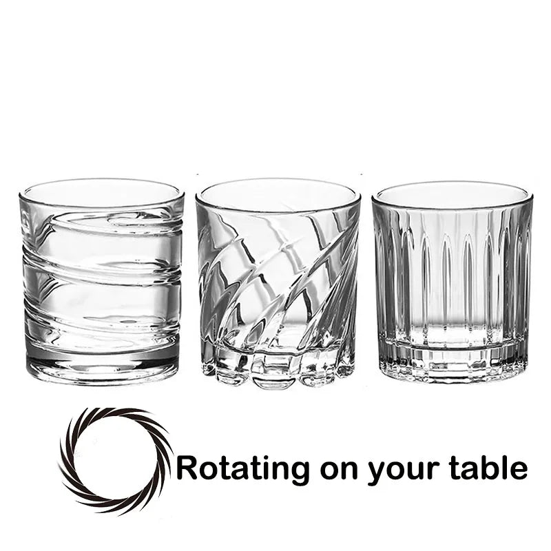 1PCS Rotating Whiskey Glass Old Fashioned Glass for Drinking Bourbon,Scotch,Cocktails or Tea,Whiskey