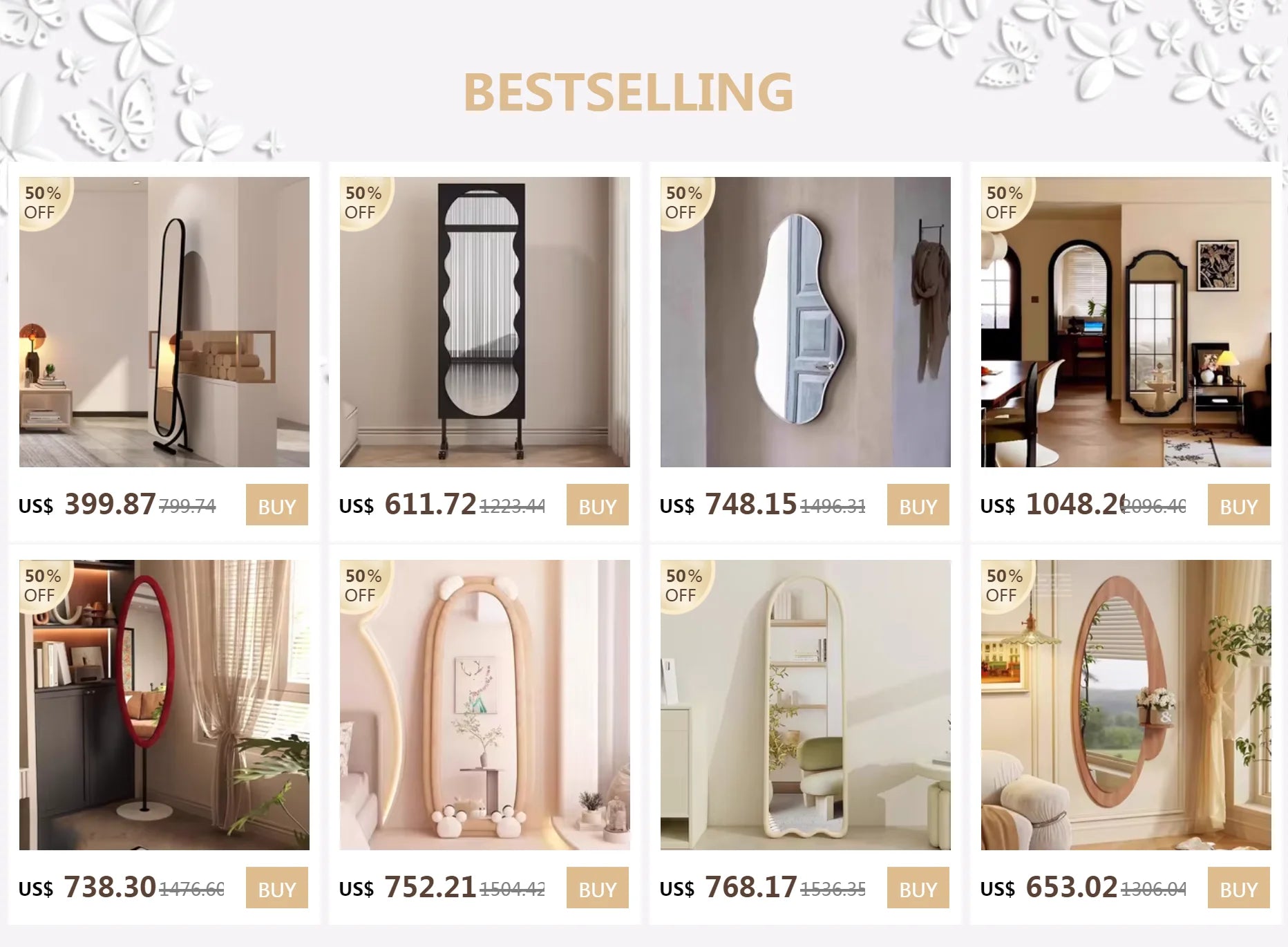 Square Wooden Mirror Vintage Floor Big Nordic Luxury Mirror Modern Standing Full Body Aesthetic Espelhos Living Room Decorations