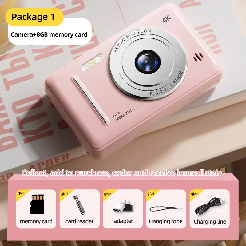 Xiaomi 4k Digital Camera Retro CCD Portable Camera 50 Million Pixels Auto Focus Entry-level Camera Dual Camera Flash Student CCD