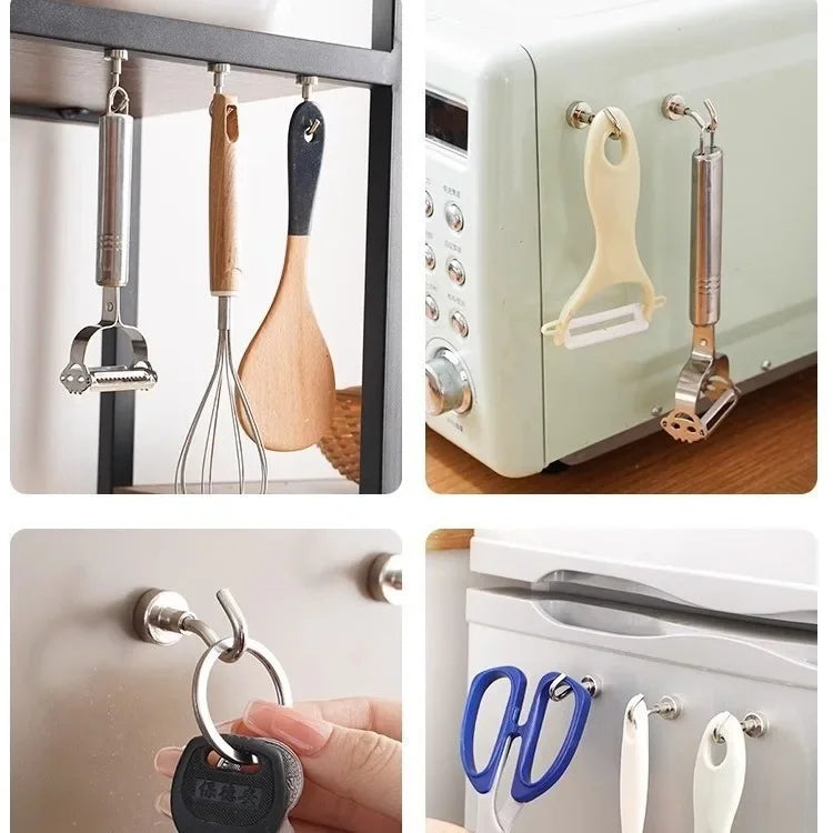Magnet Ring Multipurpose Storage Hook Stainless Steel Home Hook Bathroom Hook Kitchen Garden Magnetic Home and Decoration Iman