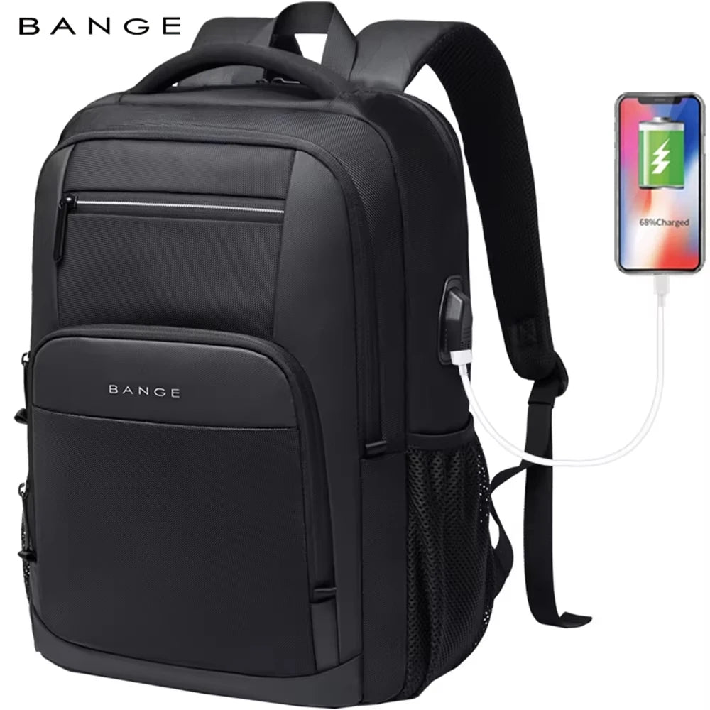 BANGE Lightweight 15.6 inch Laptop Backpack Waterproof USB Charge Port Multifunctional Travel Hiking School Bag Mochila for Men