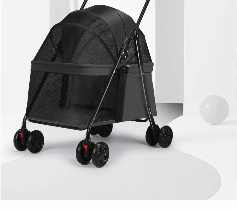 Pet Strollers Cart Cat Dog Small Dog Cat Teddy Cart Out Lightweight Folding Pet Products