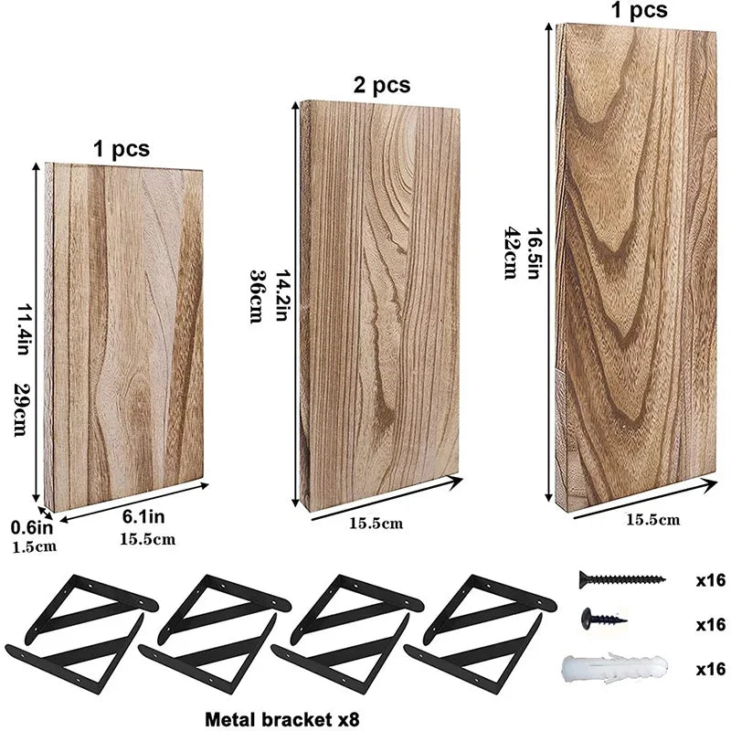 Wooden Floating Wall Shelves Bathroom Hanging Racks Shelf  Storage Kitchen Organizer Furnitures Living Room Display Stand Holder