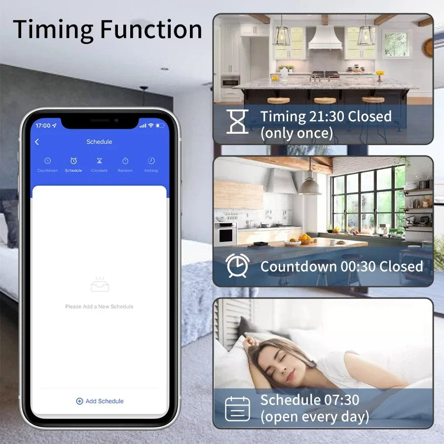 Tuya WiFi Smart Switch 16A RF 433Mhz Wireless Remote Control Push Button Switch Voice Control With Alexa Google Assistant Alice