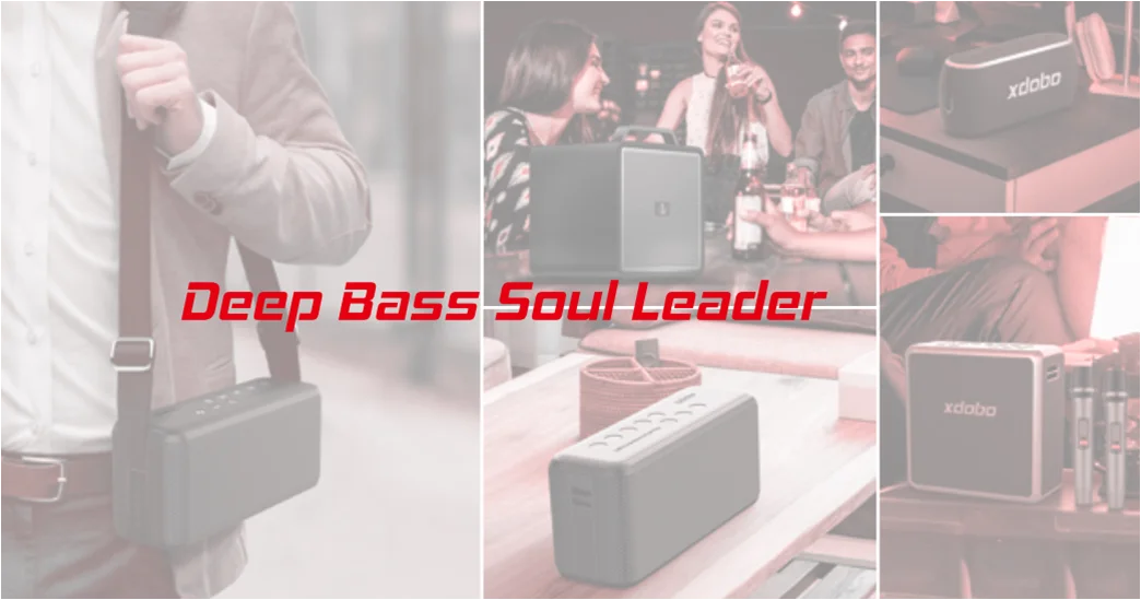 XDOBO Hot Sale X8 60W Portable Outdoor Speakers Bluetooth Wireless Bass Subwoofer Waterproof 6600mAh TWS Function Support TF/AUX