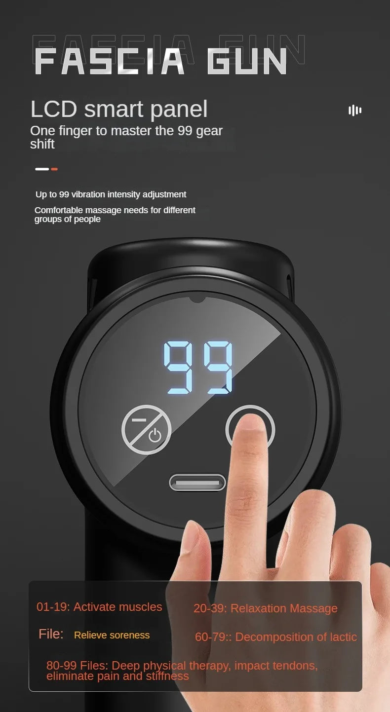 Mini  USB Electric Massage Gun Deep Tissue Facial Massgaer 8 Heads Arms Back Leg Muscle Relaxing For Body Back Arm Sport Fitness