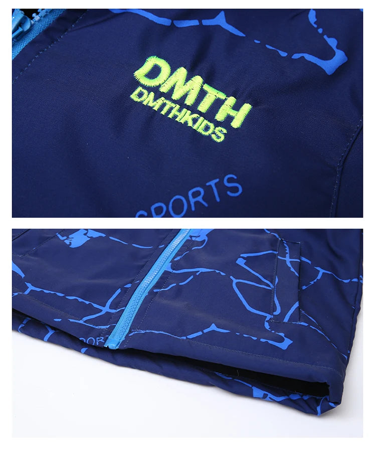 Autumn Children's Clothes Double-sided Wear Jacket Fleece Coat Boy Waterproof Windproof Children Outerwear Sport Jacket For Boys