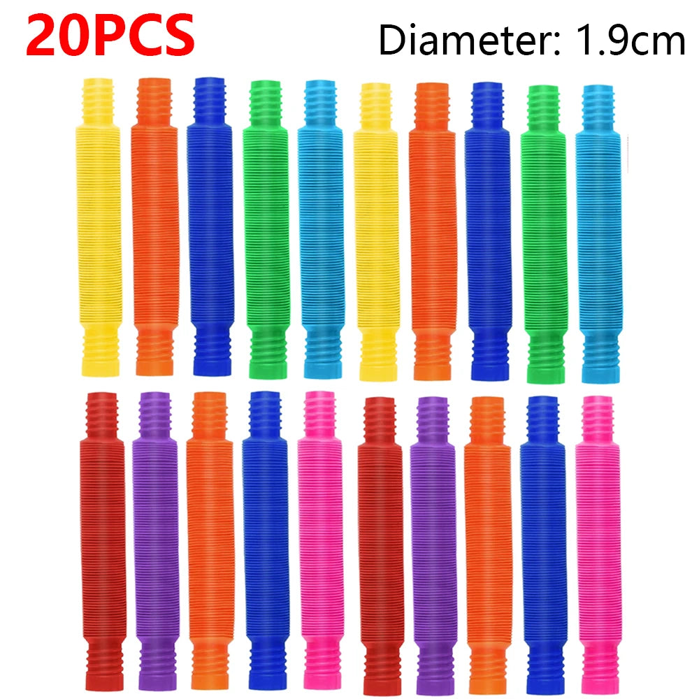 10Pcs Large Pop Tubes Fidget Toys Sensory Toy For Stress Anxiety Relief For Children Adults Learning Toys Toddlers Stretch Tubes