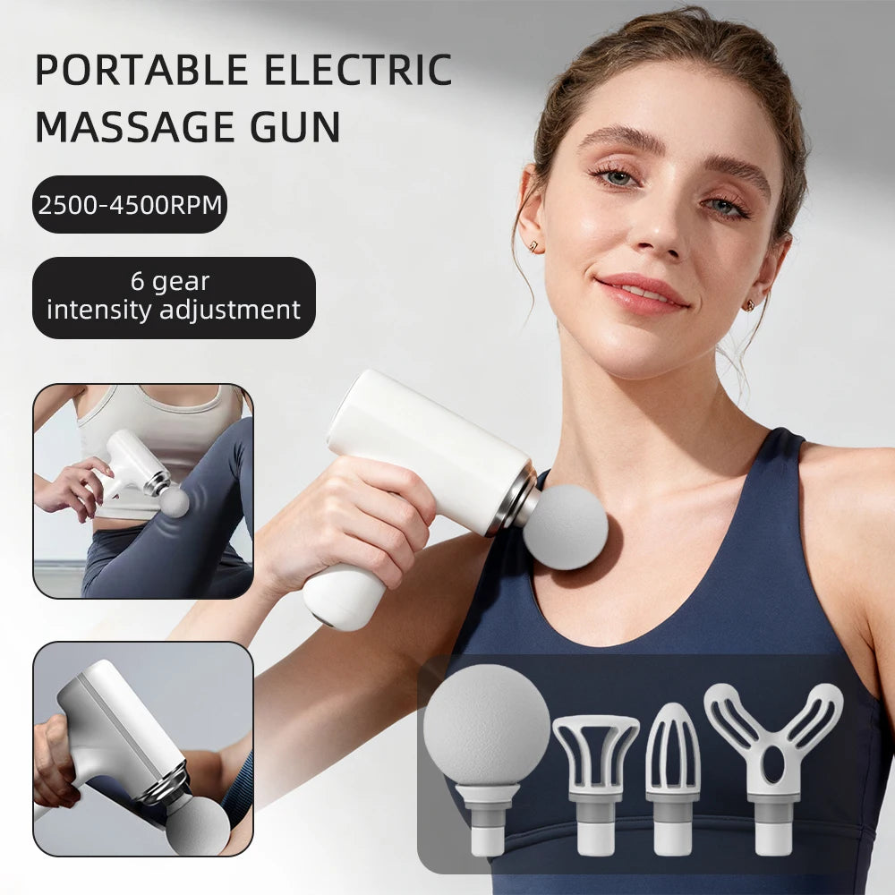USB Portable Electric Massage Gun Mini Fascia Gun High Frequency Vibration Body Massage Gun Muscle Relaxation Fascia masajeador