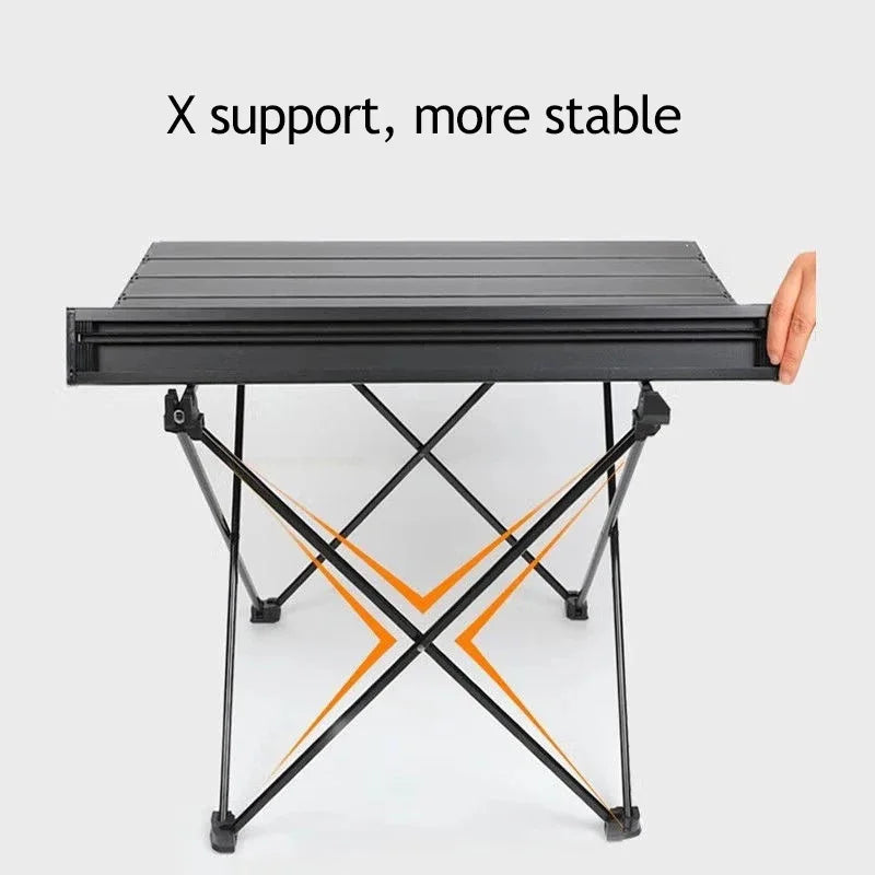 Outdoor Portable Folding Ultralight Carbon Steel Table Picnic Camping Barbecue Desk for Garden Party Family Trips
