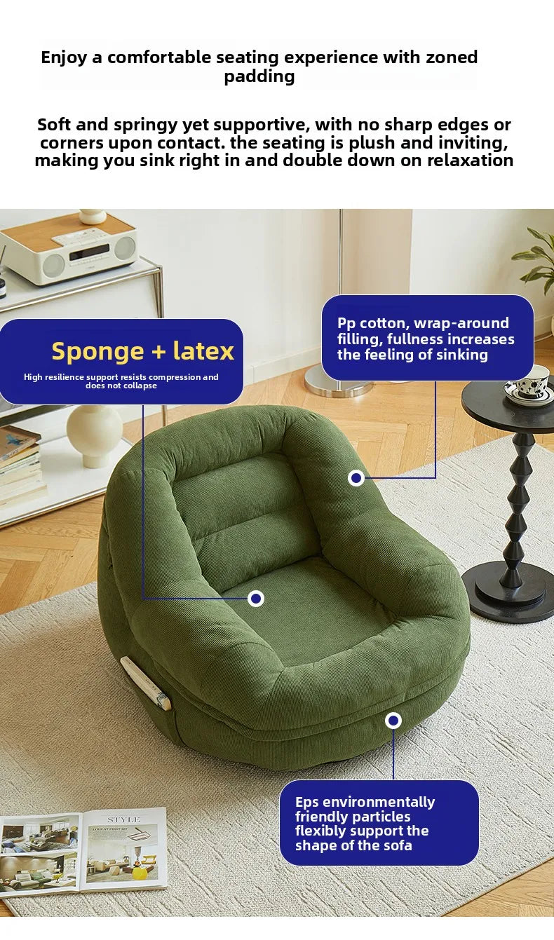 Lazy sofa reclining and sleeping bedroom single small sofa small balcony living room reading leisure decompression nest chair