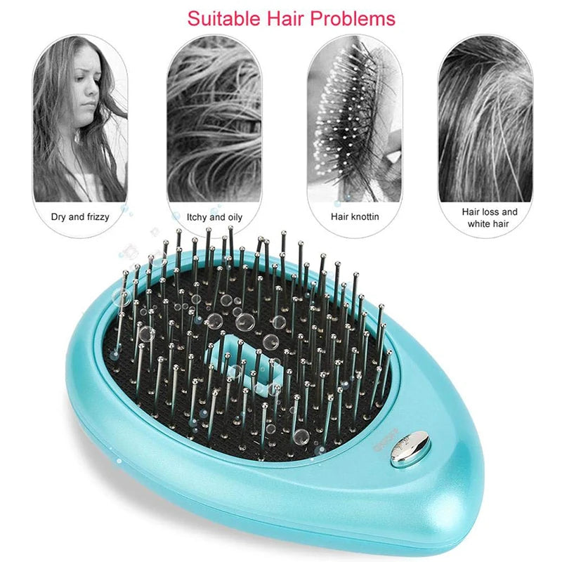 Bestselling Electric Negative Ion Massage Comb Portable Battery Style Hair Comb For Massaging Scalps And Clearing Acupoints