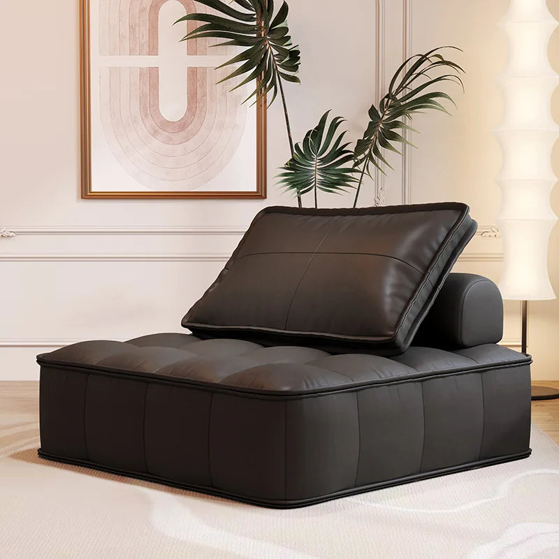 Internet-famous tofu block sofa: light luxury tech fabric lazy sofa, convertible for lying and sleeping, small-sized square sofa