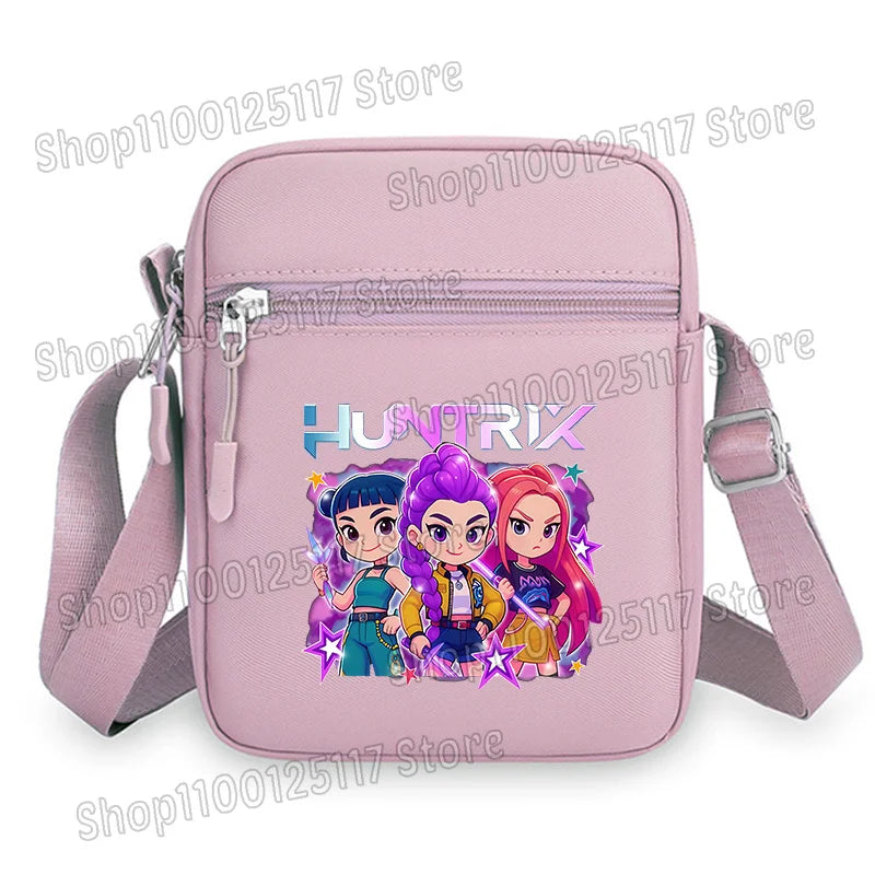 Demon Hunters Kpop Crossbody Bag Women Shoulder Bags Girls Square Bag Mobile Phone Storage Bags Outdoor Anime Printed Handbag