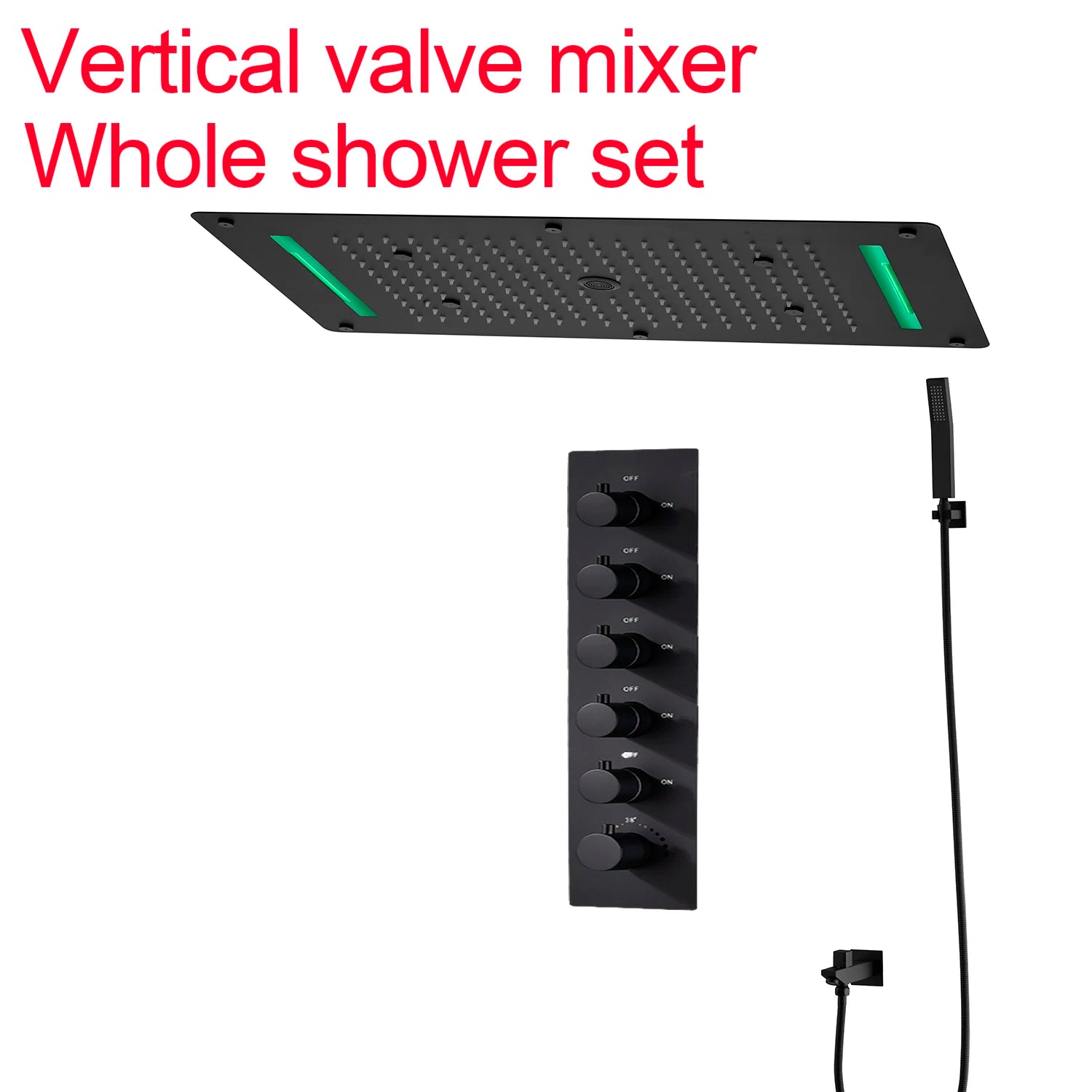 Bathroom Ceiling Concealed 700x380mm Shower Head Panel Set Constant Temperature Valve Mixer Handheld Shower