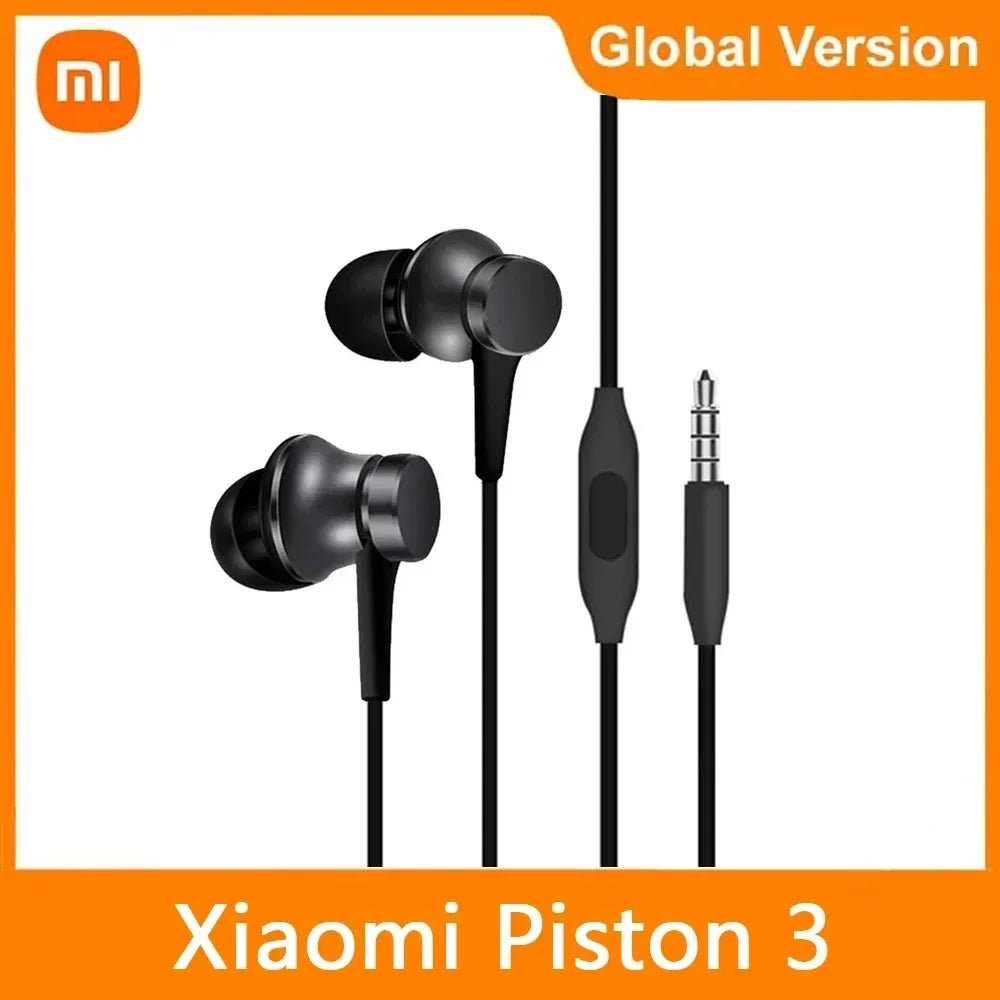 Original Xiaomi in-ear Sport Headphone with Mic Headset for Phone Xiaomi Samsung Huawei-Piston 3 Earphone Bass Wired 3.5MM