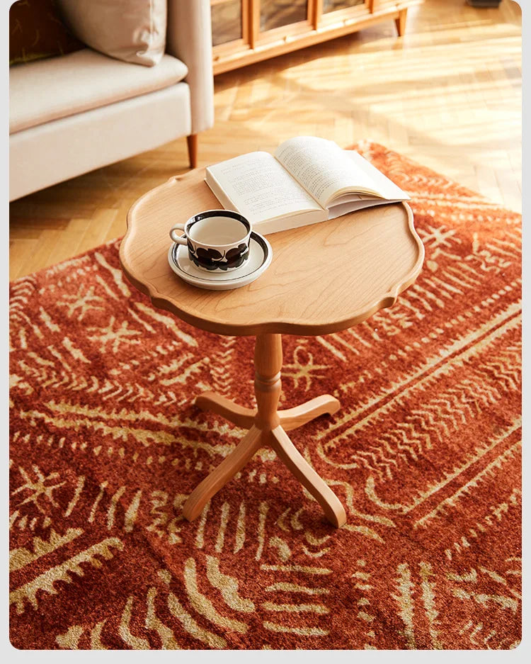 JOYLIVE Clarity Side Japanese Cherry Wood Side A Few Small Apartment Living Room Furniture Sofa Side Shelf Round Small Table New